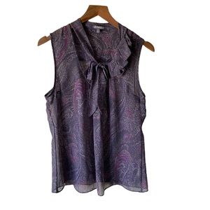 GAP Paisley Print 100% Silk Blouse